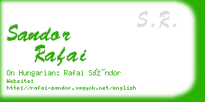 sandor rafai business card